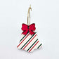 stripy red green gold bells bows Christmas Xmas UV printed DIY earring supplies laser cut acrylic dangles blanks layered hoops