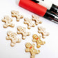 gold pearl caramel brown marble gingerbread men Christmas Xmas DIY earring supplies laser cut acrylic studs blanks engraved paint fill