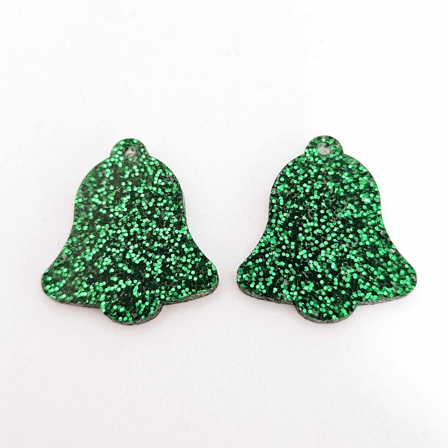 green glitter bells red gold mirror bows Christmas Xmas DIY earring supplies laser cut acrylic dangles blanks layered hoops
