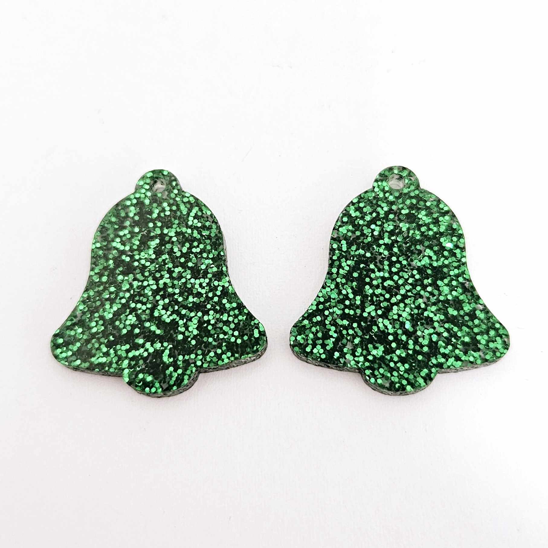 green glitter bells red gold mirror bows Christmas Xmas DIY earring supplies laser cut acrylic dangles blanks layered hoops