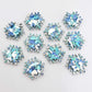 chunky aqua glitter blue silver snowflakes Christmas Xmas DIY earring supplies laser cut acrylic studs blanks findings