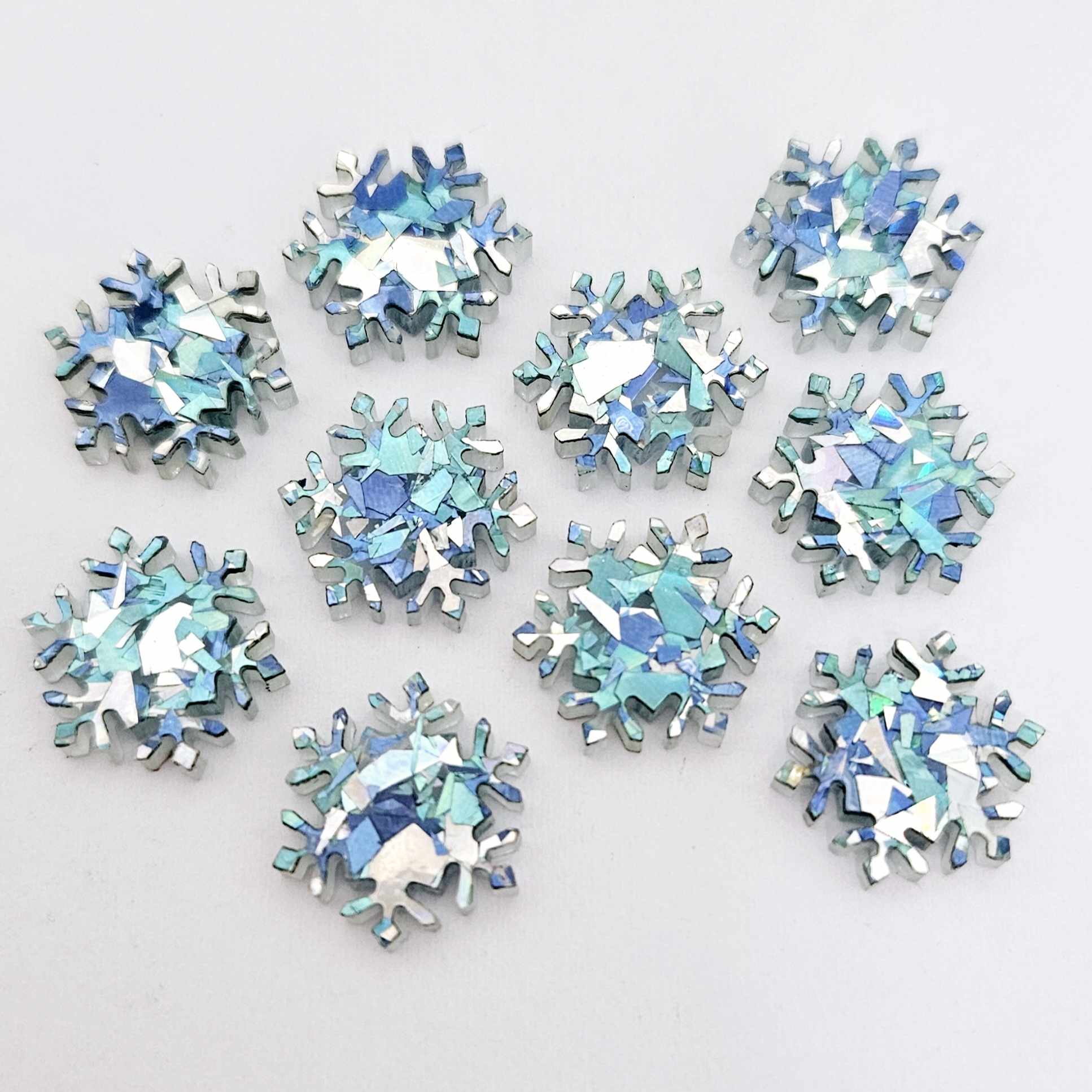 chunky aqua glitter blue silver snowflakes Christmas Xmas DIY earring supplies laser cut acrylic studs blanks findings