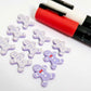 pastel purple gingerbread men Christmas Xmas DIY earring supplies laser cut acrylic studs blanks engraved paint fill