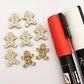 gold glitter gingerbread men Christmas Xmas DIY earring supplies laser cut acrylic studs blanks engraved paint fill mixed pack