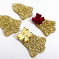 gold glitter bells red mirror bows Christmas Xmas DIY earring supplies laser cut acrylic dangles blanks layered hoops