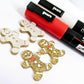 gold glitter gingerbread men Christmas Xmas DIY earring supplies laser cut acrylic mini small petite dangles blanks engraved paint fill kids