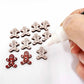 red glitter gingerbread men Christmas Xmas DIY earring supplies laser cut acrylic studs blanks engraved paint fill mixed pack