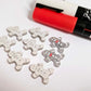 silver glitter gingerbread men Christmas Xmas DIY earring supplies laser cut acrylic studs blanks engraved paint fill mixed pack