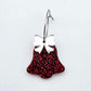 red glitter bells silver gold mirror bows Christmas Xmas DIY earring supplies laser cut acrylic dangles blanks layered hoops