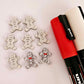 silver glitter gingerbread men Christmas Xmas DIY earring supplies laser cut acrylic studs blanks engraved paint fill mixed pack