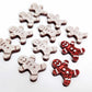 red glitter gingerbread men Christmas Xmas DIY earring supplies laser cut acrylic studs blanks engraved paint fill mixed pack