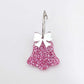 pink glitter bells silver mirror bows Christmas Xmas DIY earring supplies laser cut acrylic dangles blanks layered hoops