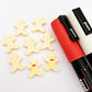 pastel yellow gingerbread men Christmas Xmas DIY earring supplies laser cut acrylic studs blanks engraved paint fill