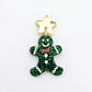 green glitter gingerbread men Christmas Xmas DIY earring supplies laser cut acrylic mini small petite dangles blanks engraved paint fill kids