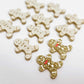 gold glitter gingerbread men Christmas Xmas DIY earring supplies laser cut acrylic studs blanks engraved paint fill mixed pack