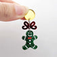 green glitter gingerbread men Christmas Xmas DIY earring supplies laser cut acrylic mini small petite dangles blanks engraved paint fill kids