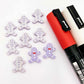 pastel purple gingerbread men Christmas Xmas DIY earring supplies laser cut acrylic studs blanks engraved paint fill