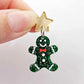 green glitter gingerbread men Christmas Xmas DIY earring supplies laser cut acrylic mini small petite dangles blanks engraved paint fill kids