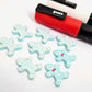 pastel turquoise aqua gingerbread men Christmas Xmas DIY earring supplies laser cut acrylic studs blanks engraved paint fill