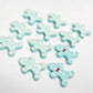 pastel turquoise aqua gingerbread men Christmas Xmas DIY earring supplies laser cut acrylic studs blanks engraved paint fill