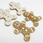 gold glitter gingerbread men Christmas Xmas DIY earring supplies laser cut acrylic dangles blanks engraved paint fill