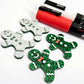 green glitter gingerbread men Christmas Xmas DIY earring supplies laser cut acrylic dangles blanks engraved paint fill