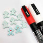 pastel turquoise aqua gingerbread men Christmas Xmas DIY earring supplies laser cut acrylic studs blanks engraved paint fill