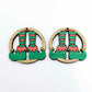 oak wood veneer elf legs hoops Christmas Xmas DIY earring supplies laser cut acrylic paint fill engraved
