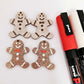 copper bronze brown glitter gingerbread men Christmas Xmas DIY earring supplies laser cut acrylic dangles blanks engraved paint fill