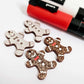 copper bronze brown glitter gingerbread men Christmas Xmas DIY earring supplies laser cut acrylic mini small petite dangles blanks engraved paint fill kids
