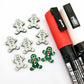 green glitter gingerbread men Christmas Xmas DIY earring supplies laser cut acrylic studs blanks engraved paint fill mixed pack