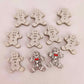 silver glitter gingerbread men Christmas Xmas DIY earring supplies laser cut acrylic studs blanks engraved paint fill mixed pack
