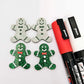 green glitter gingerbread men Christmas Xmas DIY earring supplies laser cut acrylic dangles blanks engraved paint fill