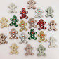 gold red green silver copper bronze glitter gingerbread men Christmas Xmas DIY earring supplies laser cut acrylic studs blanks engraved paint fill mixed pack