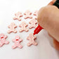pastel pink gingerbread men Christmas Xmas DIY earring supplies laser cut acrylic studs blanks engraved paint fill
