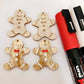 gold brown marble gingerbread men Christmas Xmas DIY earring supplies laser cut acrylic dangles blanks engraved paint fill