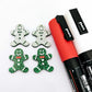 green glitter gingerbread men Christmas Xmas DIY earring supplies laser cut acrylic mini small petite dangles blanks engraved paint fill kids