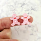 pastel pink gingerbread men Christmas Xmas DIY earring supplies laser cut acrylic studs blanks engraved paint fill