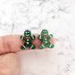 green glitter gingerbread men Christmas Xmas DIY earring supplies laser cut acrylic studs blanks engraved paint fill mixed pack