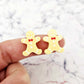 pastel yellow gingerbread men Christmas Xmas DIY earring supplies laser cut acrylic studs blanks engraved paint fill
