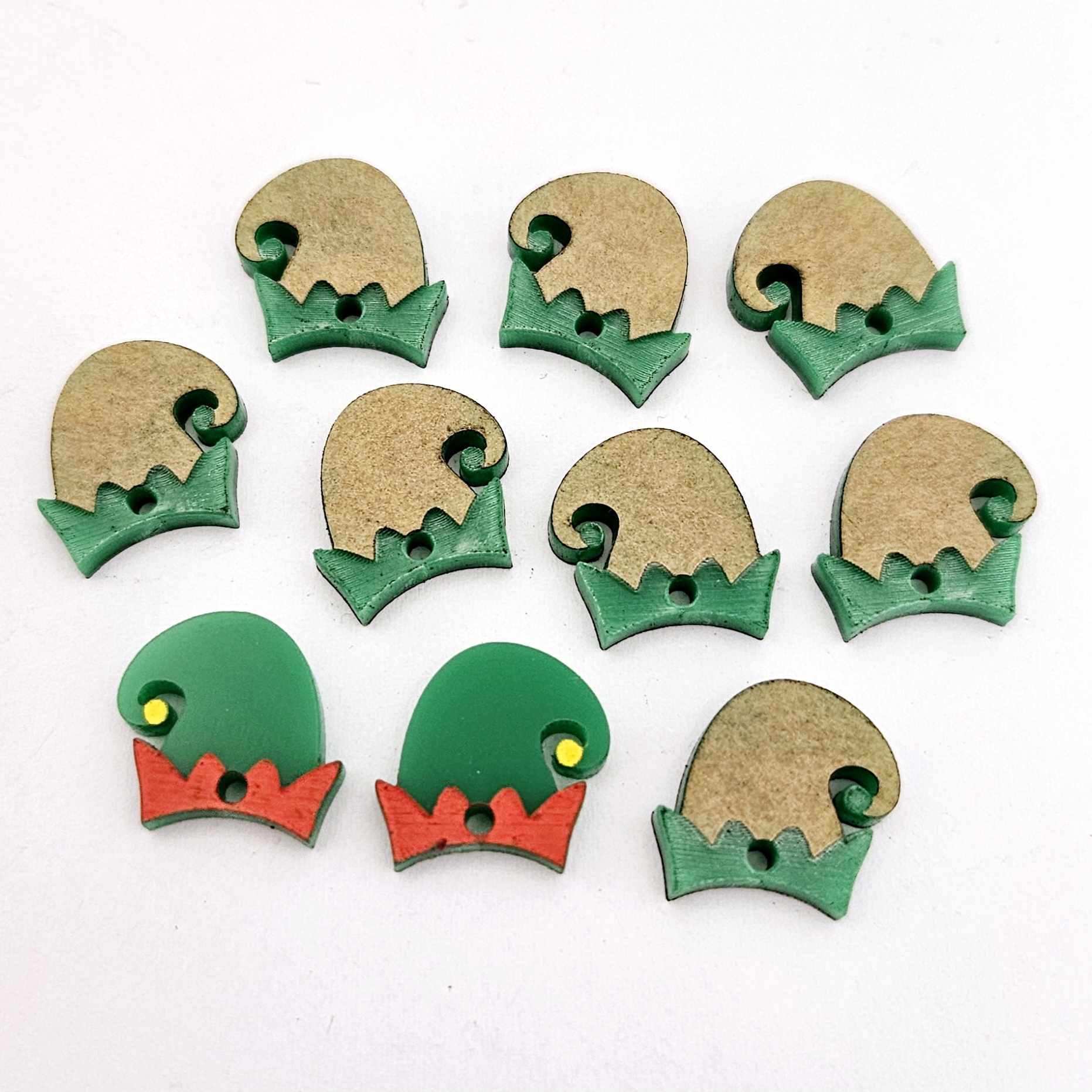 green acrylic laser cut elf earring blanks dangles paint fill engraved hoops DIY supplies