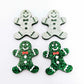 green glitter gingerbread men Christmas Xmas DIY earring supplies laser cut acrylic mini small petite dangles blanks engraved paint fill kids