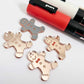 rose gold mirror gingerbread men Christmas Xmas DIY earring supplies laser cut acrylic mini small petite dangles blanks engraved paint fill kids