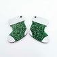 green glitter stockings Christmas DIY earring supplies laser cut acrylic dangles blanks engraved paint fill craft
