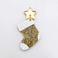 gold glitter stockings Christmas DIY earring supplies laser cut acrylic dangles blanks engraved paint fill craft