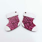 hot pink glitter stockings Christmas DIY earring supplies laser cut acrylic dangles blanks engraved paint fill craft