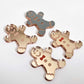 rose gold mirror gingerbread men Christmas Xmas DIY earring supplies laser cut acrylic mini small petite dangles blanks engraved paint fill kids