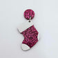 hot pink glitter stockings Christmas DIY earring supplies laser cut acrylic dangles blanks engraved paint fill craft