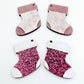 hot pink glitter stockings Christmas DIY earring supplies laser cut acrylic dangles blanks engraved paint fill craft