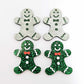 green glitter gingerbread men Christmas Xmas DIY earring supplies laser cut acrylic dangles blanks engraved paint fill